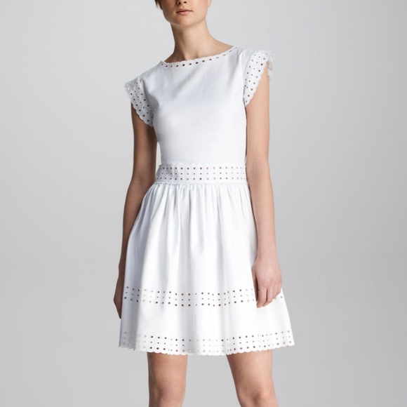 RED Valentino Dresses & Skirts - RED Valentino Pique-Knit Sangallo Eyelet Dress